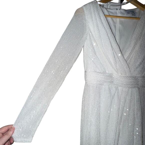 MAC DUGGAL 26555 Long Sleeve Sequined Midi Dress Size 6 New w/o Tag MSRP $258 - Picture 5 of 8